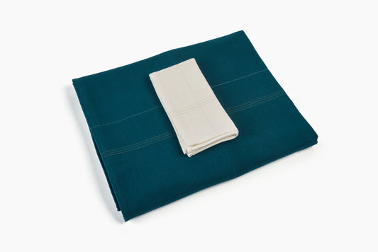 Commune Teal Handloom Tablecloth