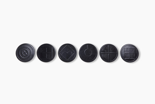 E.R. Butler & Co. for Commune Black Leather Coasters