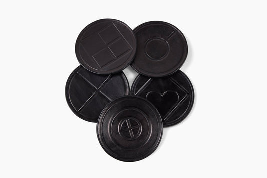 E.R. Butler & Co. for Commune Black Leather Coasters