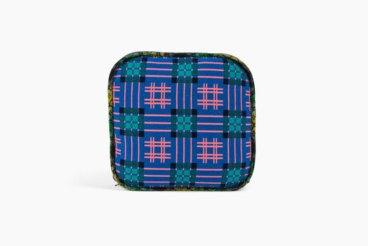 Gregory Parkinson Assamese Blanket Pillow Aqua Emerald Blush