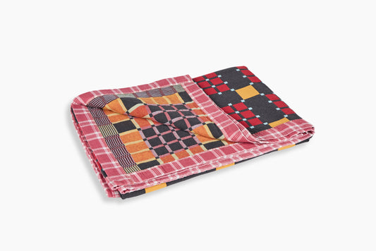 Gregory Parkinson Assamese Blanket Charcoal Marmalade Check
