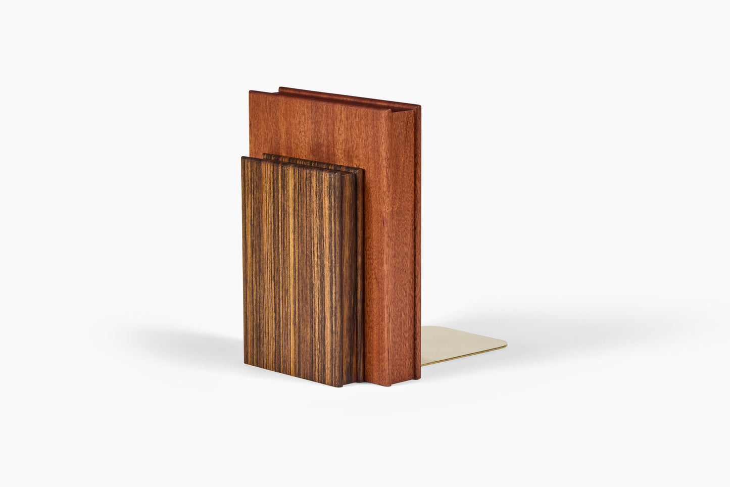 Luck Carpentry Stacked Sapele + Shedua Bookend