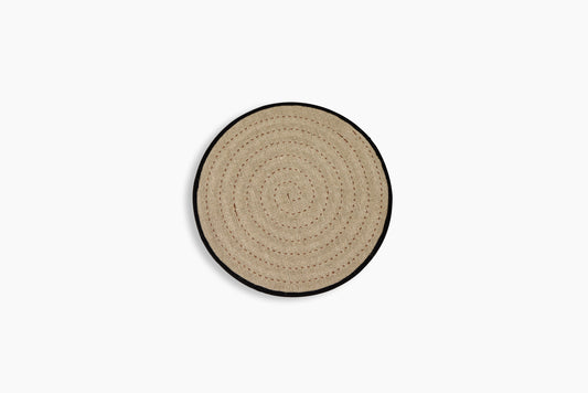 Peter Speliopoulos Leather & Linen Round Zokin Noir