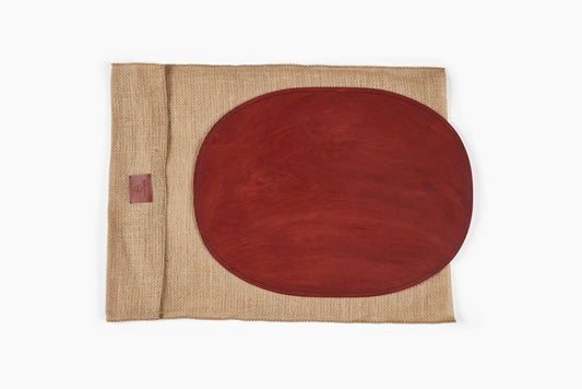 Peter Speliopoulos Pompeian Red Oblong Leather Placemats