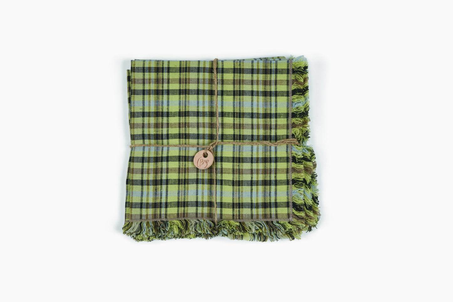 Peter Speliopoulos for Commune Lime Yellow Plaid Napkins