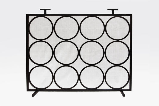 name=small circle fireplace screen