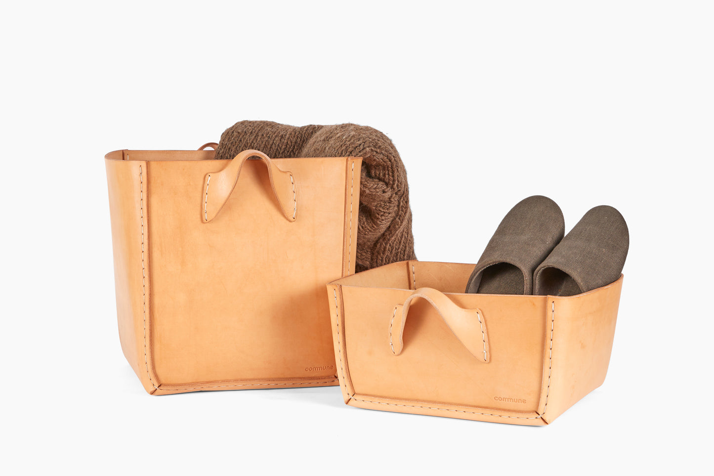Andrew McAteer for Commune Large Square Leather Basket