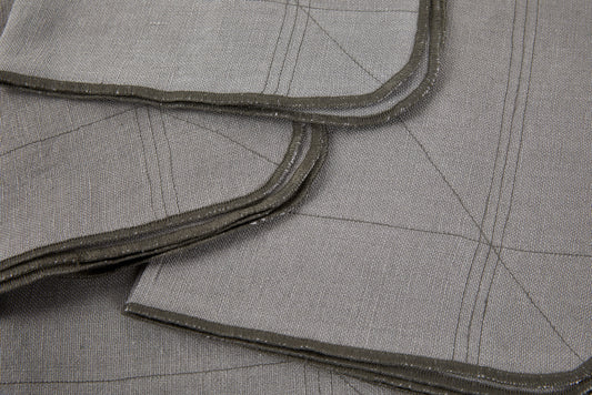 Commune Linen Dinner Napkins Grey