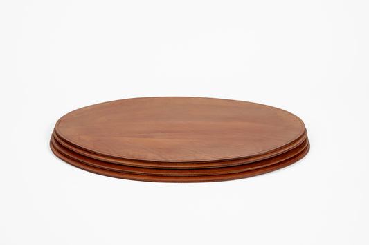 Peter Speliopoulos Camel Oval Leather Placemats