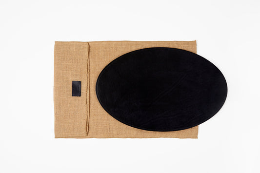 Peter Speliopoulos Black Oval Leather Placemats