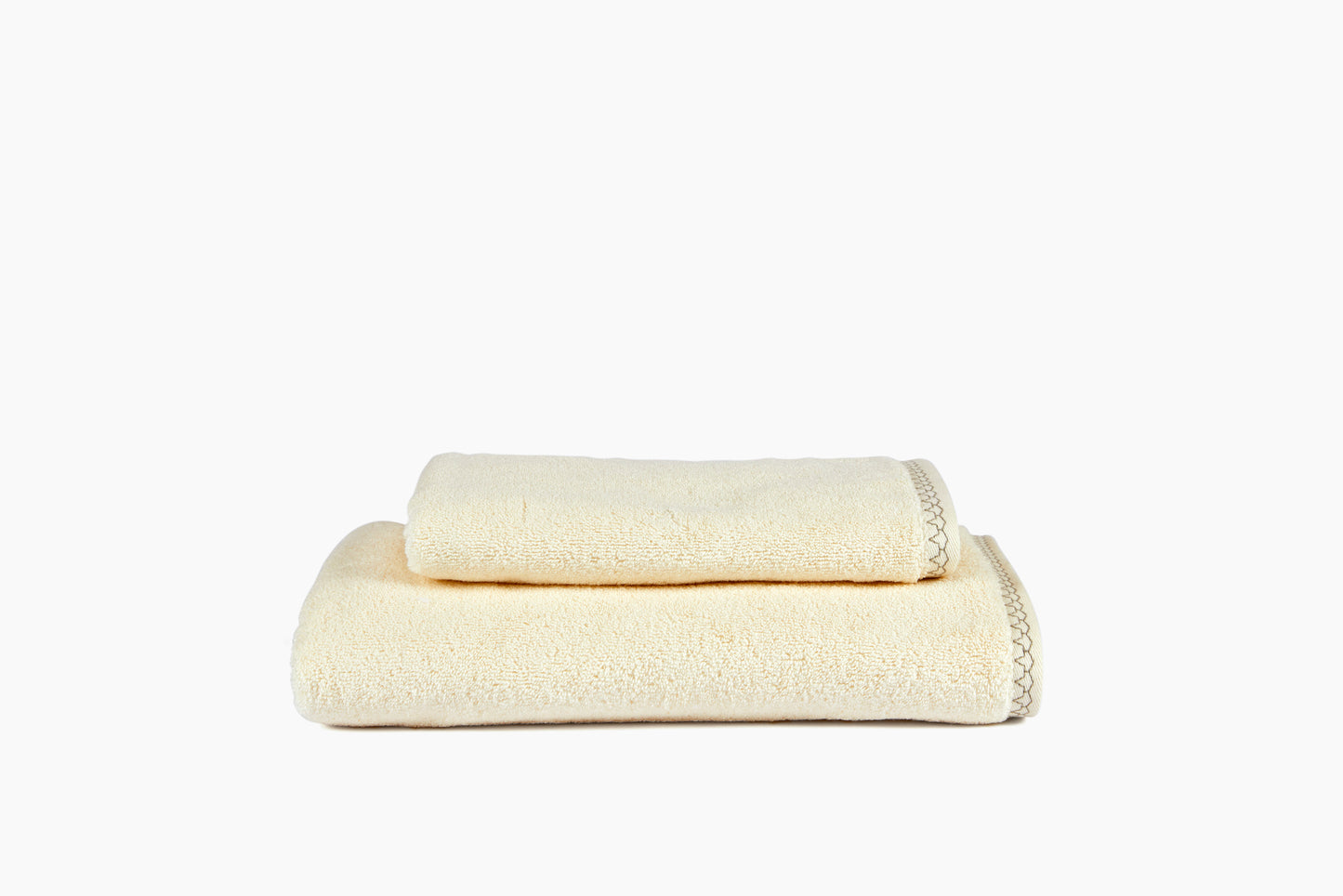 Commune for Hamburg House Ivory Hex Bath and Hand Towels