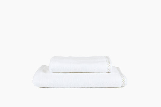 Commune for Hamburg House White Hex Bath and Hand Towels