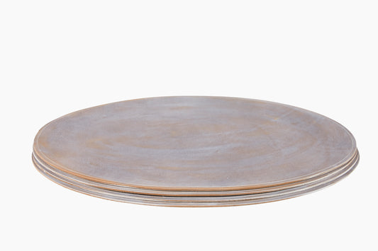 Peter Speliopoulos Grey Oval Leather Placemats