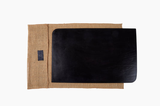 Peter Speliopoulos Black Rectangle Leather Placemats