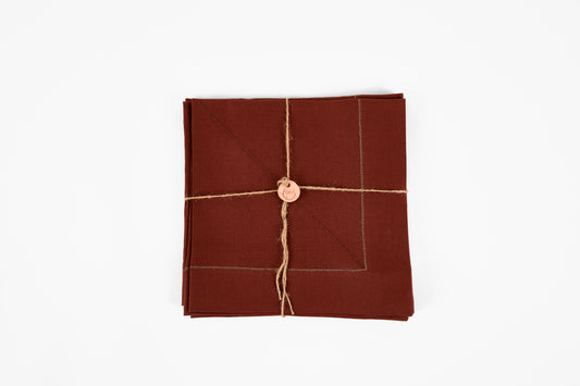 Peter Speliopoulos Burnt Red Linen Napkins
