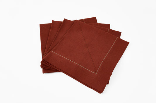 Peter Speliopoulos Burnt Red Linen Napkins