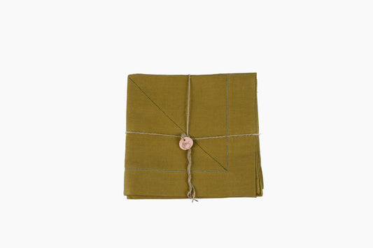 Peter Speliopoulos Olive Green Linen Napkins