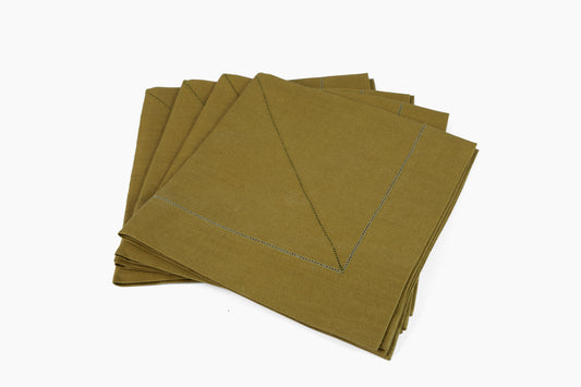 Peter Speliopoulos Olive Green Linen Napkins