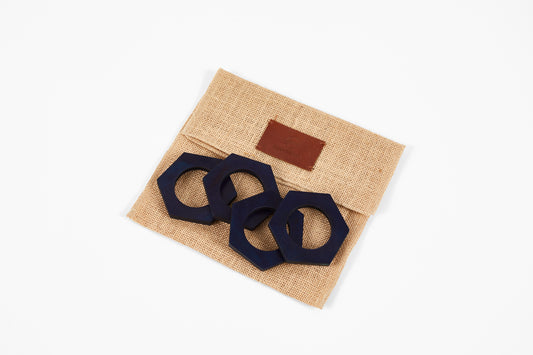 Peter Speliopoulos Lapis Hexagon Leather Napkin Rings