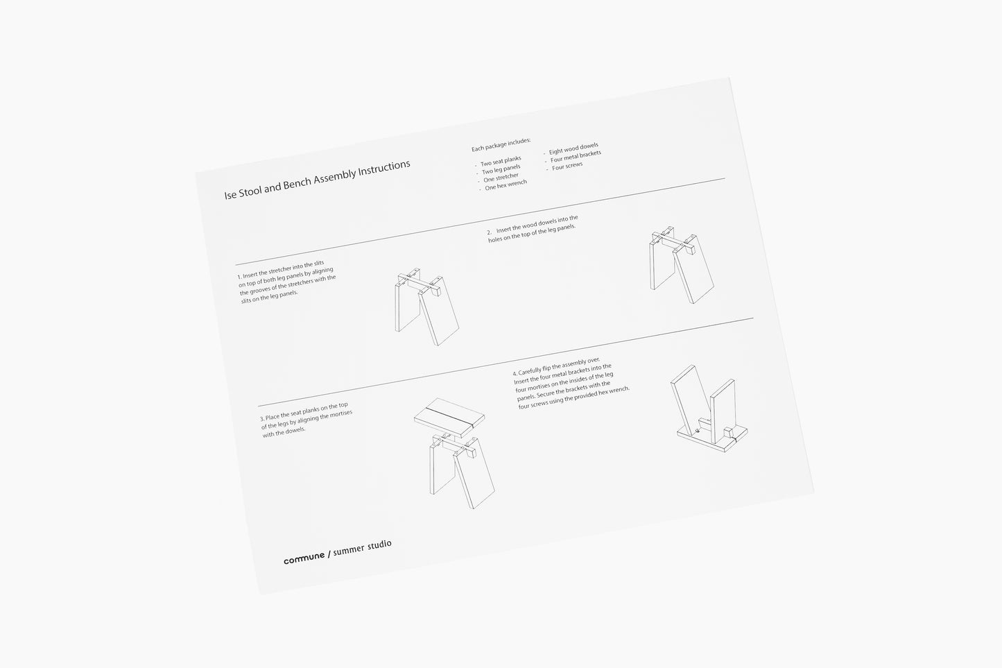 Summer Studio for Commune Ise Stool White Oak