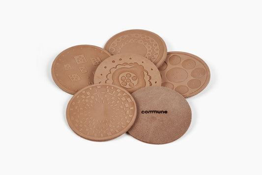 Commune Alexander Kori Girard Tooled Leather Coasters