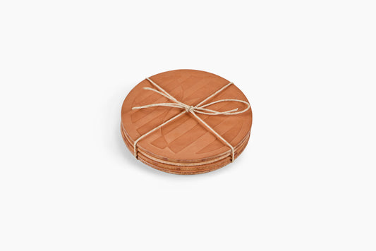 Commune Tooled Leather 4" Coasters