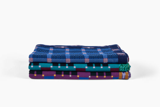 Gregory Parkinson Beetroot Azul Check Assamese Blanket