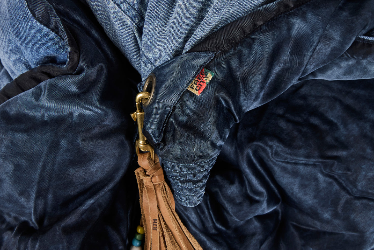 FREECITY for Commune Indigo Satin Pocket Throw