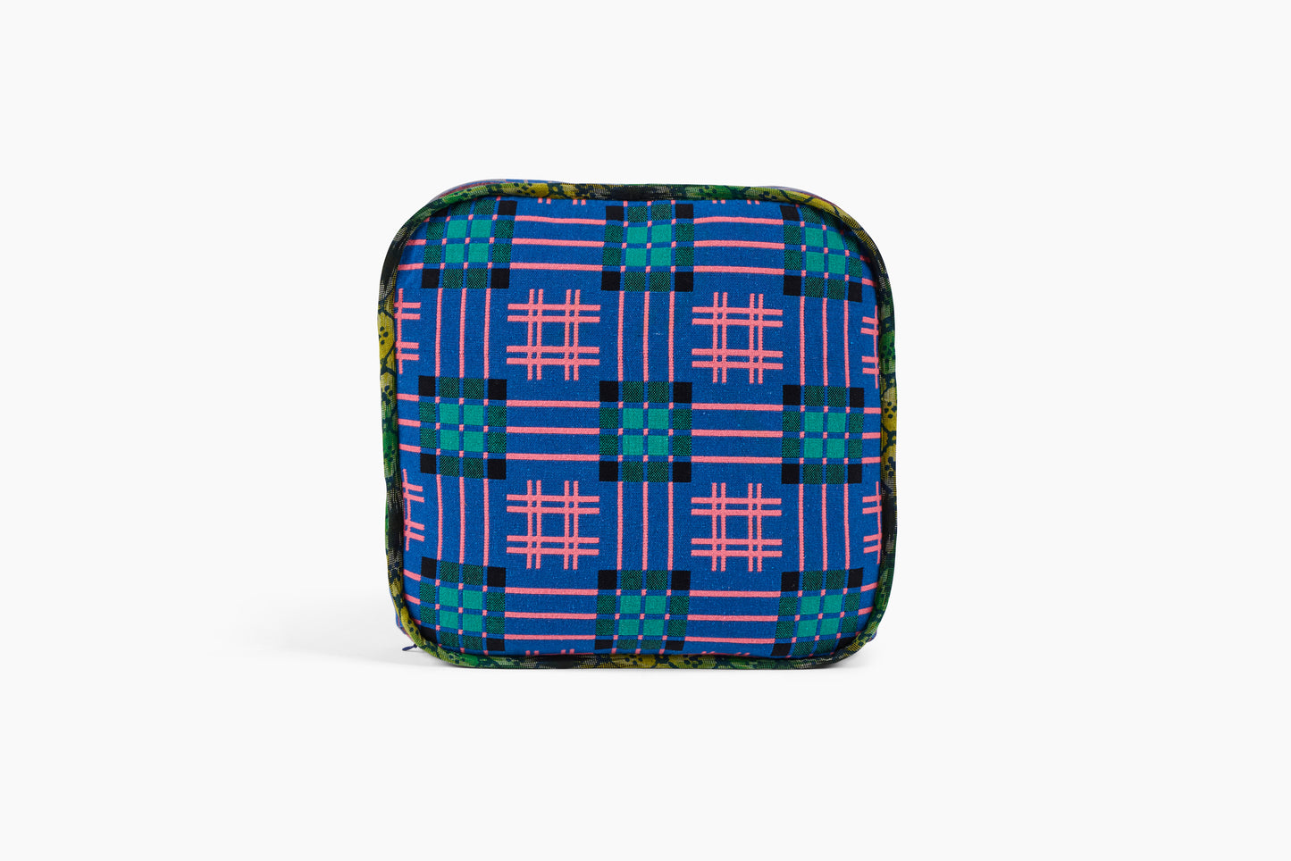 Gregory Parkinson Assamese Blanket Pillow Aqua Emerald Blush