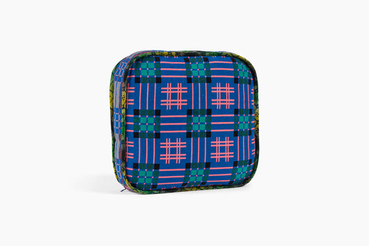 Gregory Parkinson Assamese Blanket Pillow Aqua Emerald Blush