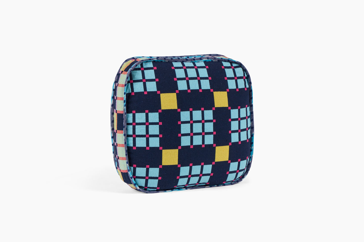 Gregory Parkinson Assamese Blanket Pillow Aqua Ink Ric Rac