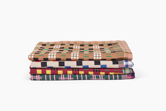 Gregory Parkinson Assamese Blanket Coral Berry Check