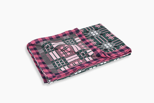 Gregory Parkinson Assamese Blanket Coral Berry Check