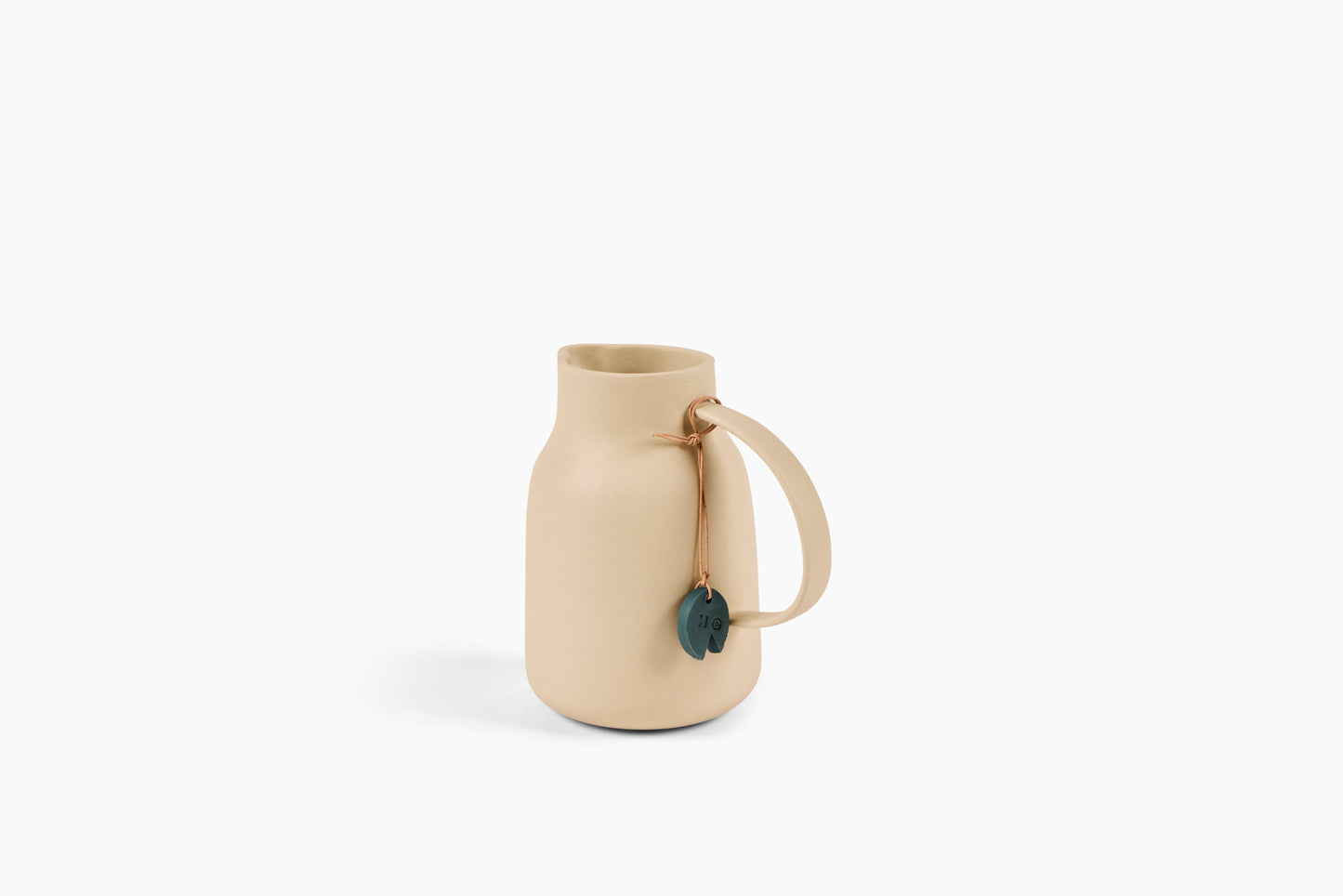 H for Hannah Ceramic Pitcher Bone