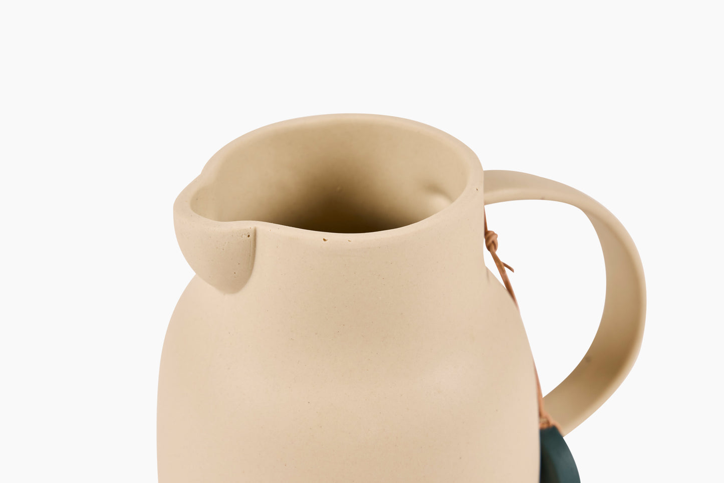 H for Hannah Ceramic Pitcher Bone