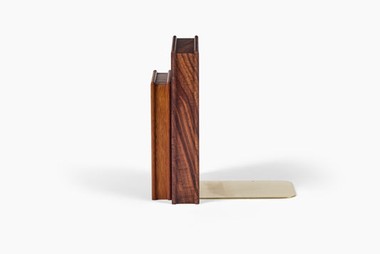 Luck Carpentry Stacked Walnut + Afrormosia Bookend