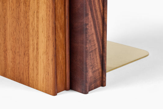 Luck Carpentry Stacked Walnut + Afrormosia Bookend