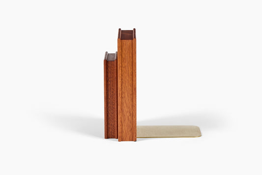 Luck Carpentry Stacked Mahogany + Sapele Bookend