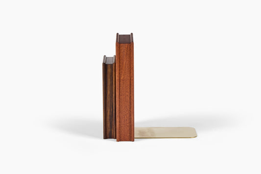 Luck Carpentry Stacked Sapele + Shedua Bookend