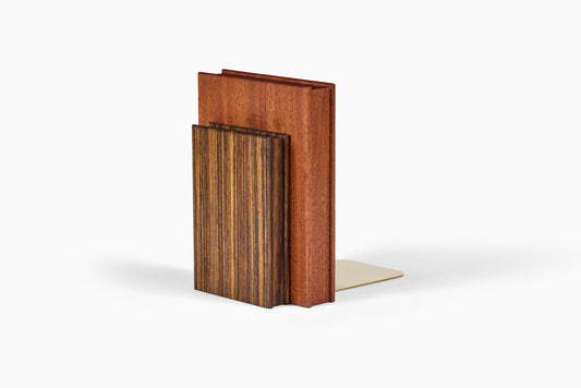 Luck Carpentry Stacked Sapele + Shedua Bookend
