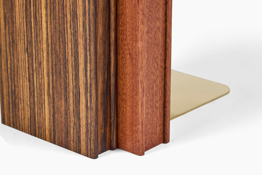 Luck Carpentry Stacked Sapele + Shedua Bookend