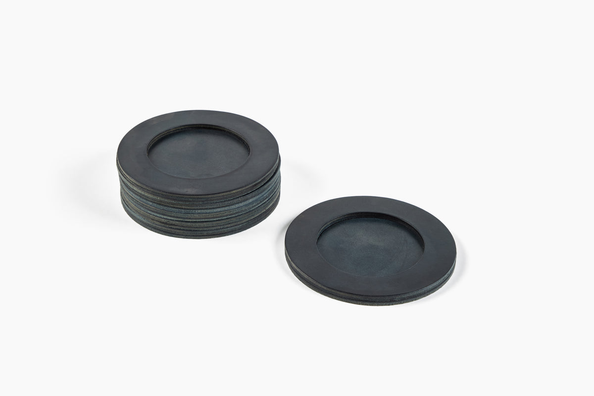 Peter Speliopoulos Leather Coasters Noir