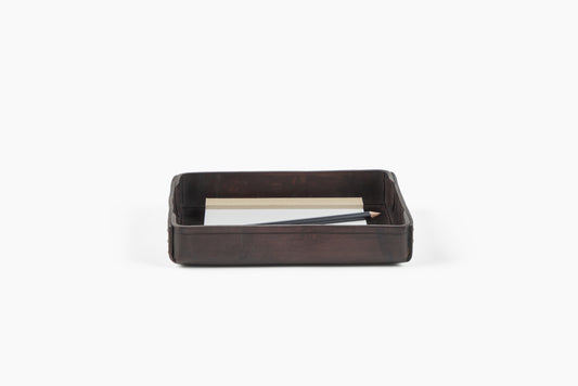 Peter Speliopoulos Chestnut Square Leather Tray