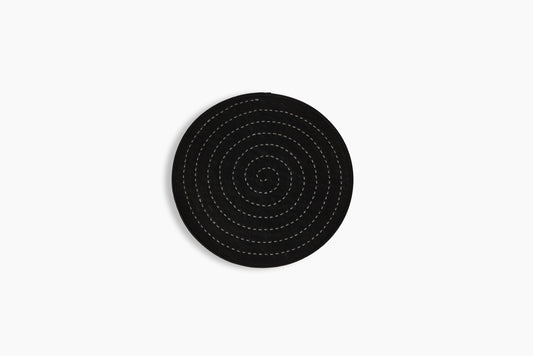 Peter Speliopoulos Leather & Linen Round Zokin Noir