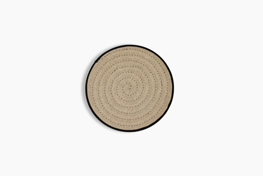 Peter Speliopoulos Leather & Linen Round Zokin Noir