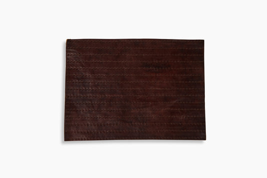 Peter Speliopoulos Leather & Linen Rectangle Zokin Chestnut