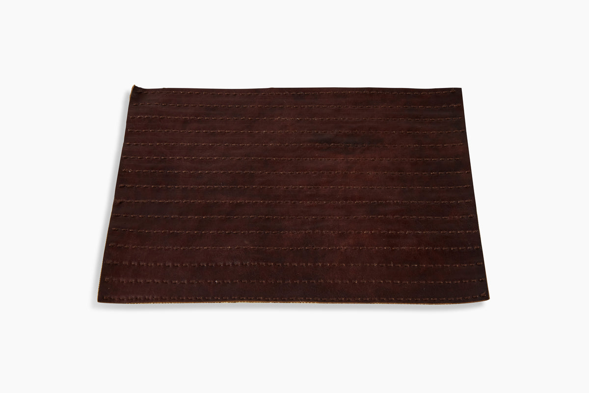 Peter Speliopoulos Leather & Linen Rectangle Zokin Chestnut