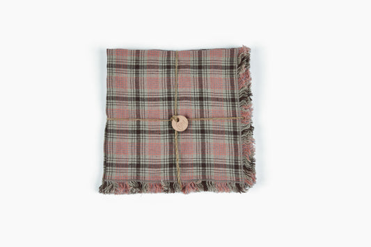 Peter Speliopoulos for Commune Dusty Rose Plaid Napkins