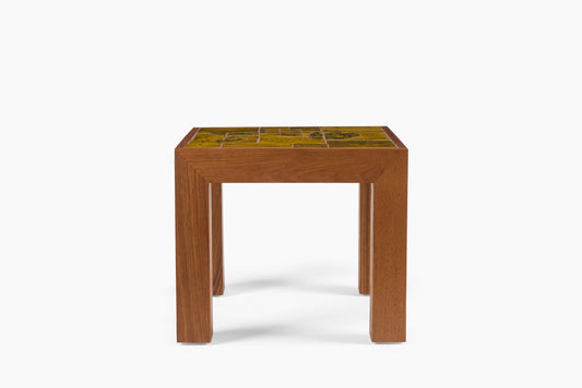 Sofia Londoño Yellow Mosaic Teak  Side Table